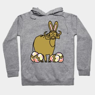 Funny Easter Bunny Ears and Eggs Ox Hoodie